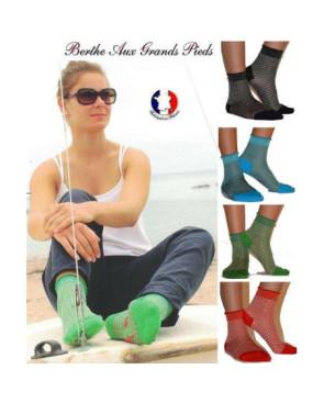 Socquette Fil Berthe aux grand pieds vagues Assorties