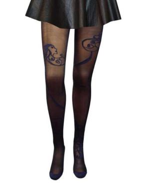 Collant Raiponce Berthe aux grands pieds noir Marine