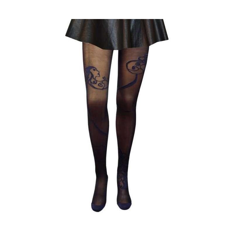 Collant Raiponce Berthe aux grands pieds noir Marine