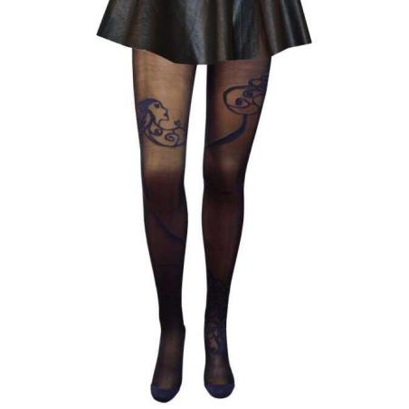 Collant Raiponce Berthe aux grands pieds noir Marine