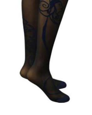 Collant Raiponce Berthe aux grands pieds noir Marine