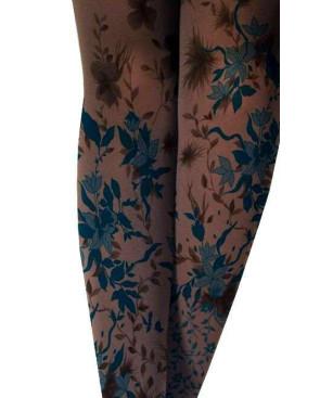 collant brunette fleuri