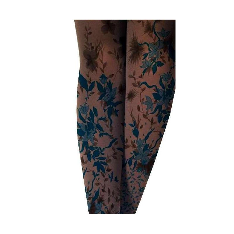 collant brunette fleuri