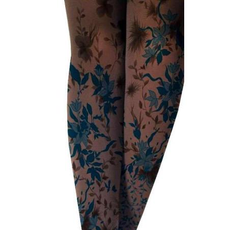 collant brunette fleuri
