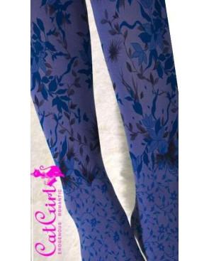 Collant bleuets imprimé fleuri