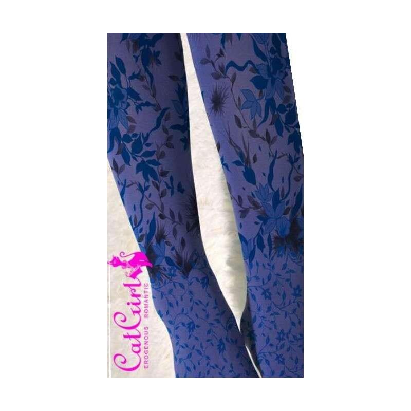 Collant bleuets imprimé fleuri