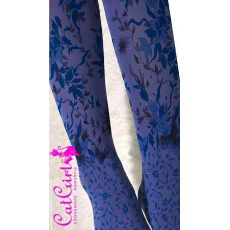 Collant bleuets imprimé fleuri