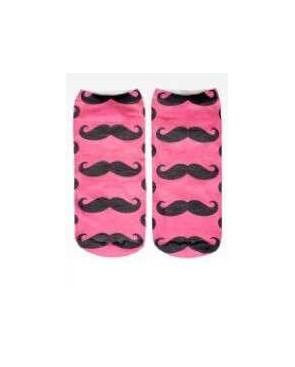 Socquettes moustaches roses LPC