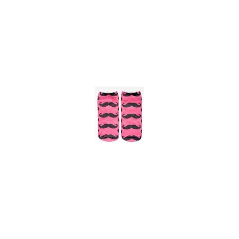 Socquettes moustaches roses LPC