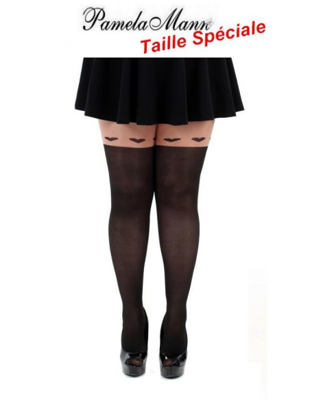 Collant  Pamela Mann taille spéciale effet jambières et coeurs