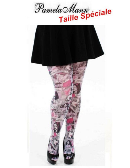 collant Pamela Man  taille spéciale paradise rose