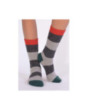 Chaussettes Laine et soie à Rayures Grises