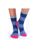 Chaussettes Laine et soie à Rayures Grises