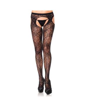 Collant Ouvert Dentelle fleurie