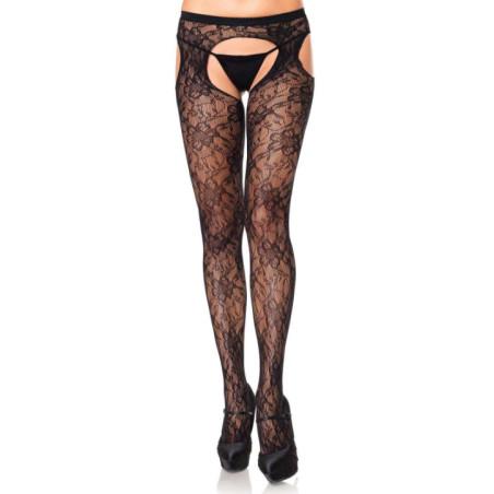 Collant Ouvert Dentelle fleurie
