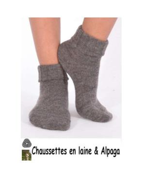 Chaussettes laine et alpaga bord confort