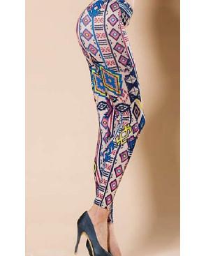 Leggings imprimé vintage Seventies blanc 