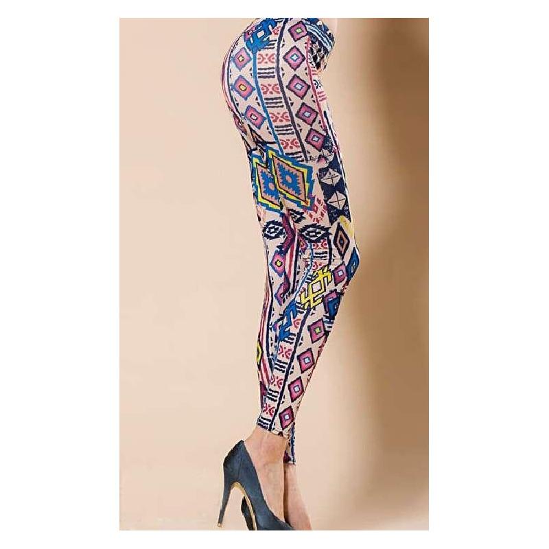 Leggings imprimé vintage Seventies blanc