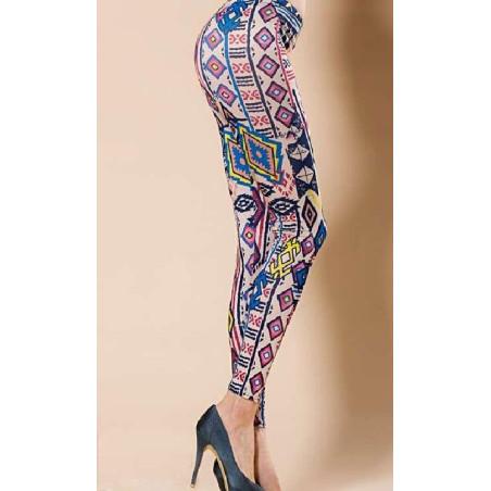 Leggings imprimé vintage Seventies blanc 