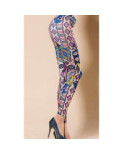 Leggings imprimé vintage Seventies blanc