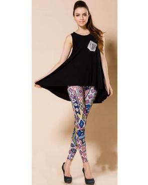 Leggings imprimé vintage Seventies blanc