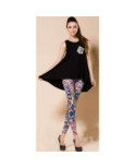 Leggings imprimé vintage Seventies blanc