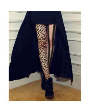 Collant asymétrique tatouage bête fauve