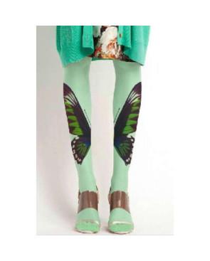 Collant Imprimé Papillon Gaze Vert