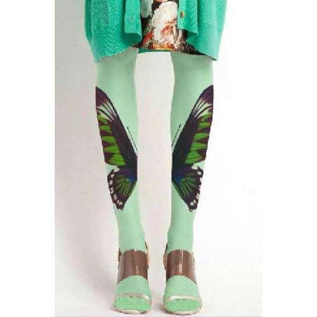 Collant Imprimé Papillon Gaze Vert
