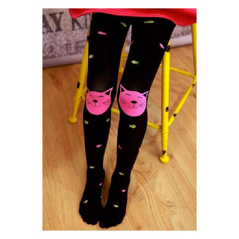 Collant Chat et petits  poissons