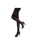 collant noir bisoux rouges