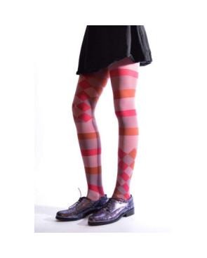 Collant Asymétrique arlequin et rayures