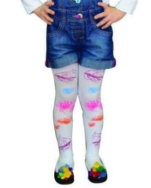 Collant eclaboussures de peintures blanc Enfants