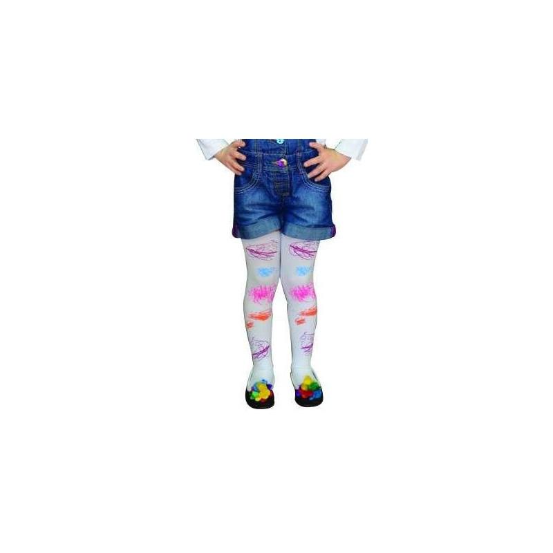 Collant eclaboussures de peintures blanc Enfants