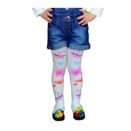 Collant eclaboussures de peintures blanc Enfants
