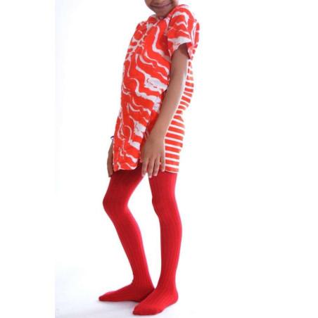 Collant coton enfant rouge Ysabel Mora