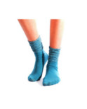 Chaussettes rebord Plissée lurex turquoise
