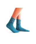 Chaussettes rebord Plissée lurex turquoise
