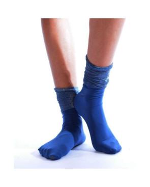 Chaussettes rebords plissées lurex bleues