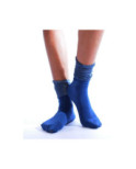 Chaussettes rebords plissées lurex bleues