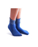 Chaussettes rebords plissées lurex bleues