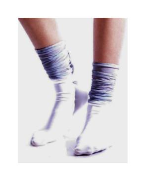 Chaussettes rebords plissés lurex argent