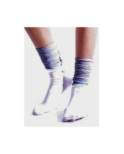 Chaussettes rebords plissés lurex argent