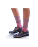 Chaussettes rebords plissé lurex rose