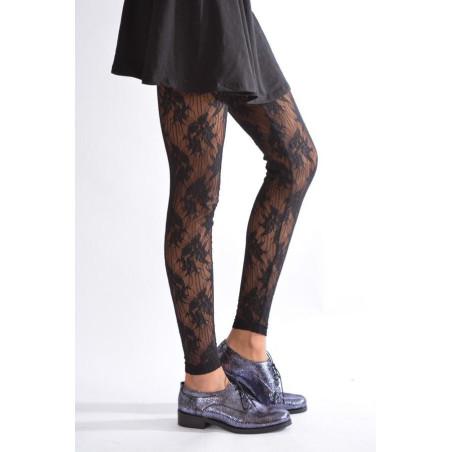 chaussettes fil  de joie bouquet fleuri rose et taupe