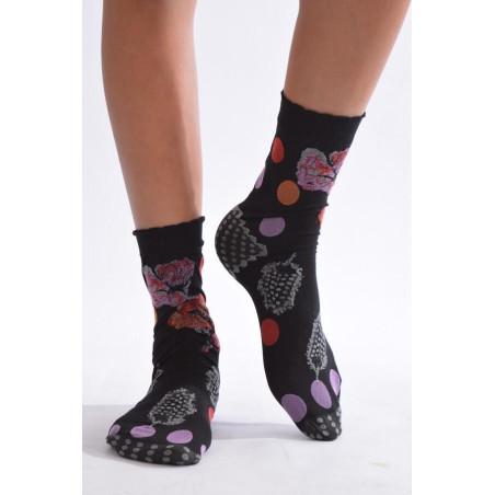 Chaussettes fil de joie lycra pois et plumes