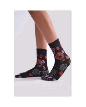 Chaussettes fil de joie lycra pois et plumes