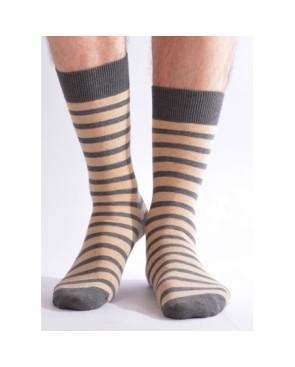 Chaussettes Hom rayures ego beige
