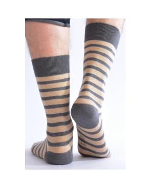 Chaussettes Hom rayures ego beige