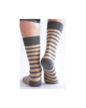 Chaussettes Hom rayures ego beige